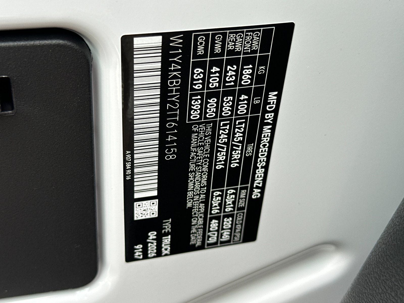 2026 Mercedes-Benz Sprinter 2500 Cargo 144 WB