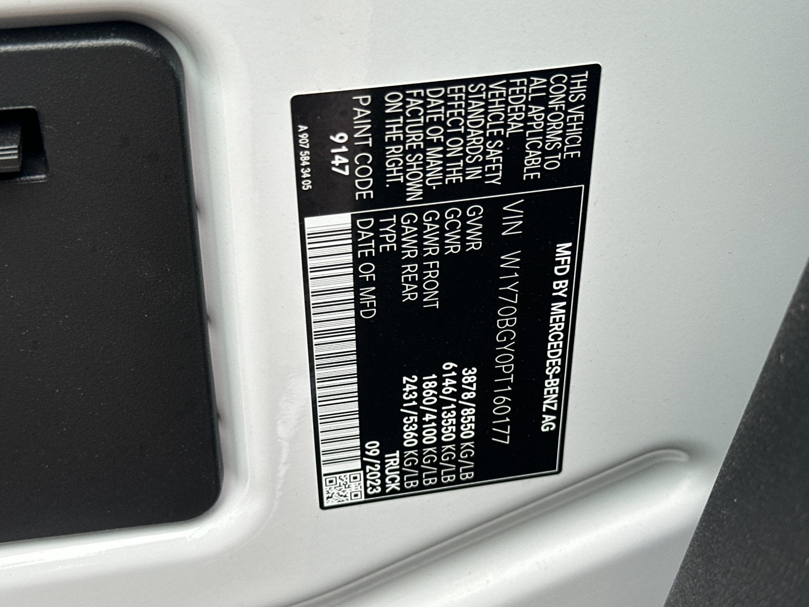 2023 Mercedes-Benz Sprinter 1500 Cargo Van 144 in. WB