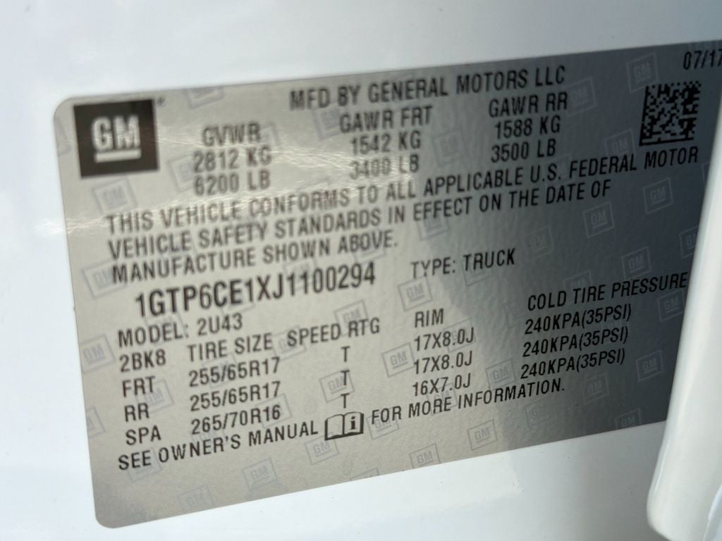 2018 GMC Canyon SLE1
